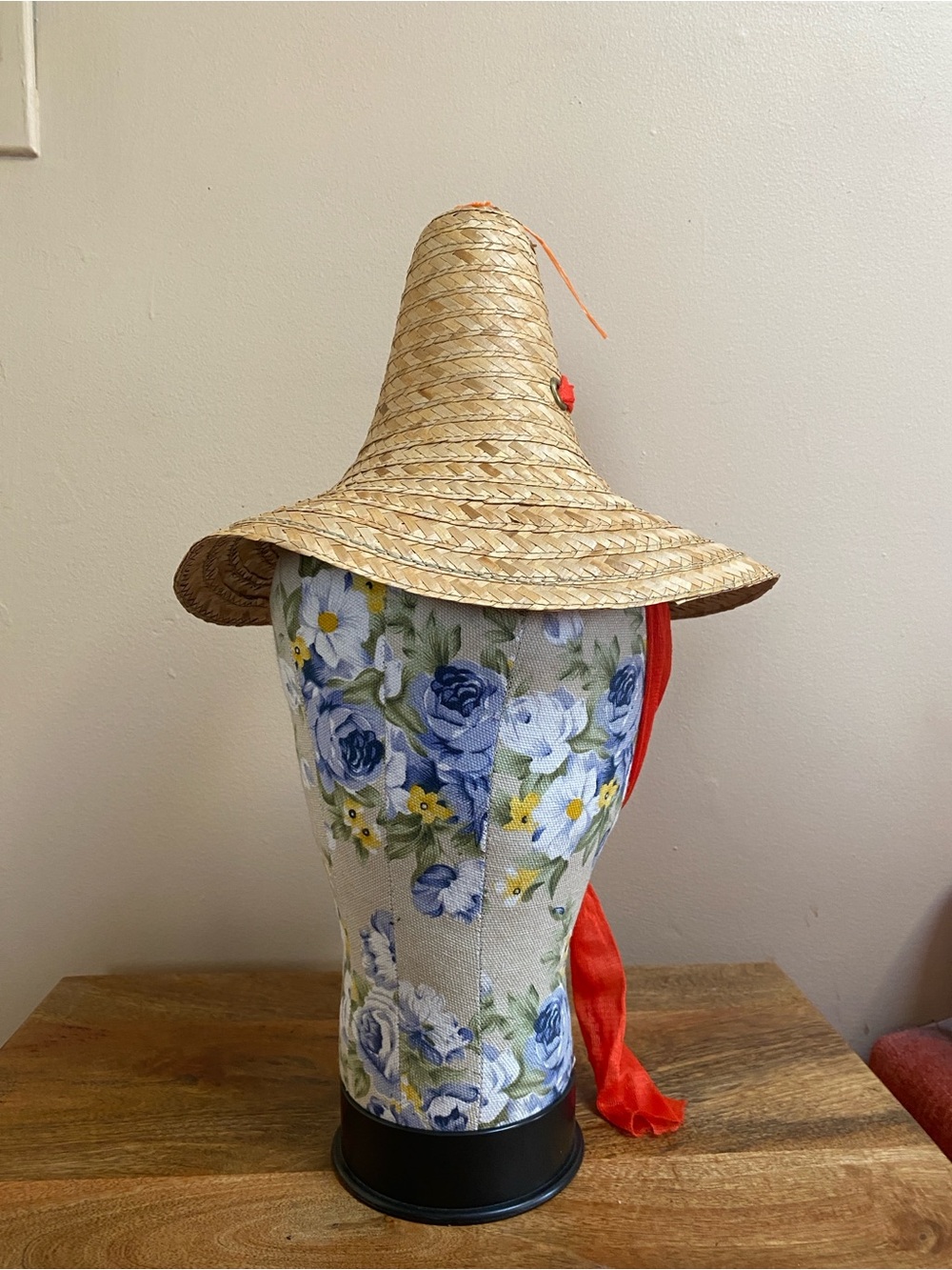 VTG Kitsch Straw Hat Ladies Face Palm Springs - Picture 7 of 9